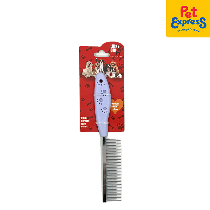 Lucky Dog Steel Pet Comb Periwinkle