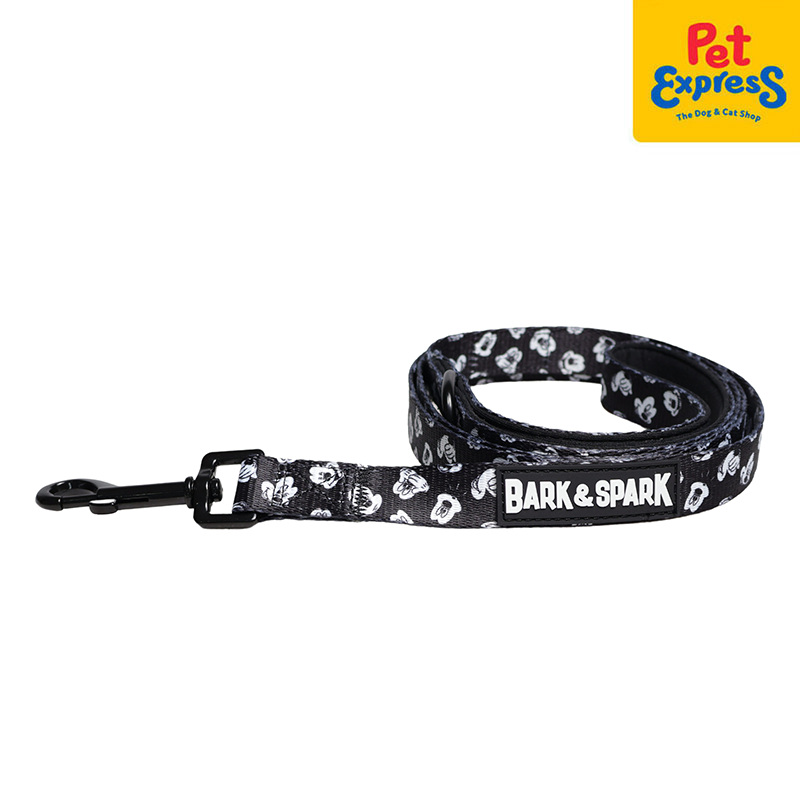 Bark and Spark Mickey Mouse Dog Leash Medium Black and White