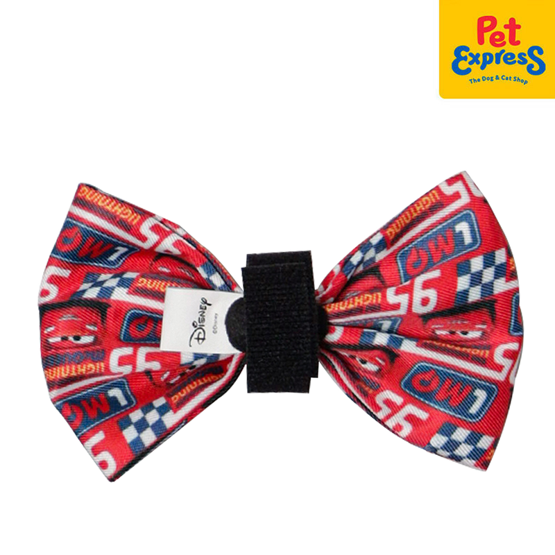 Bark and Spark Cars Lightning McQueen Dog Bow Tie Medium Red