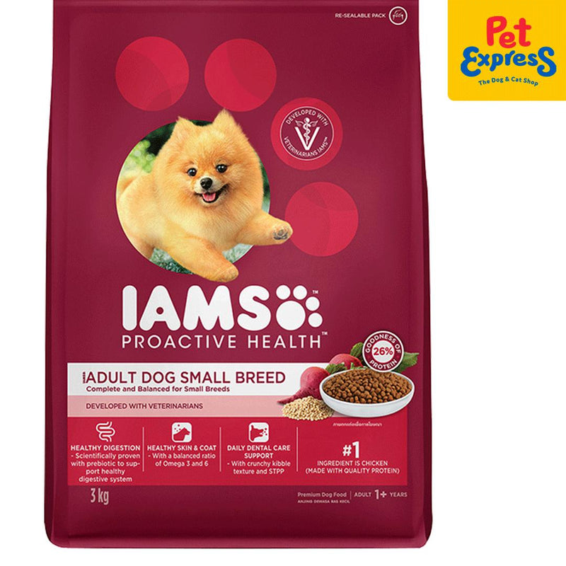 IAMS Adult Small Breed Chicken Dry Dog Food 3kg (EXPIRATION DATE: March 05, 2025)