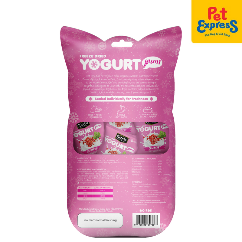 Kit Cat Freeze Dried Yogurt Cranberry Cat Treats 10g