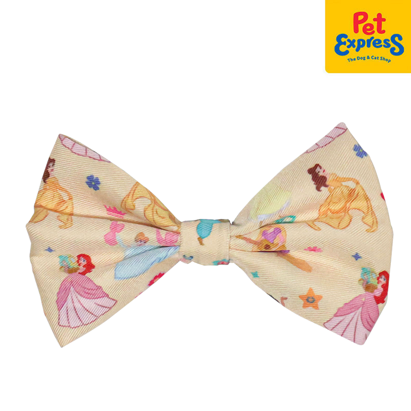 Bark and Spark Disney Princess Dancing Dog Bow Tie Medium Yellow