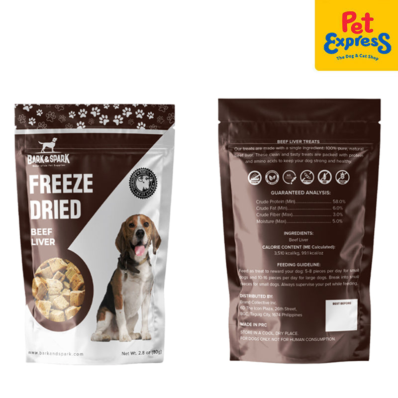 Bark and Spark Freeze Dried Beef Liver Dog Treats 40g