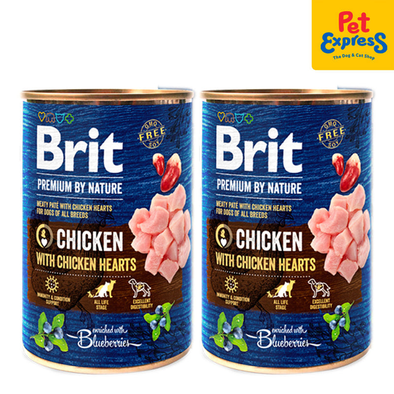 Brit Premium by Nature Chicken with Hearts Wet Dog Food 400g (2 cans)