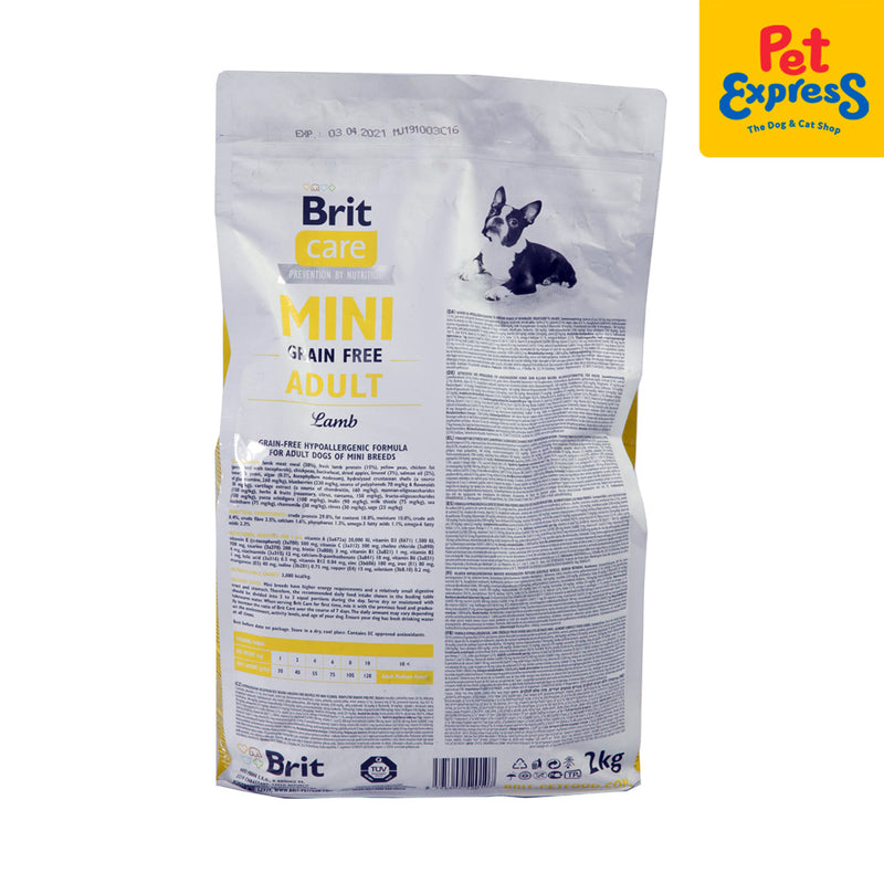 Brit Care Mini Grain Free Adult Lamb Dry Dog Food 2kg