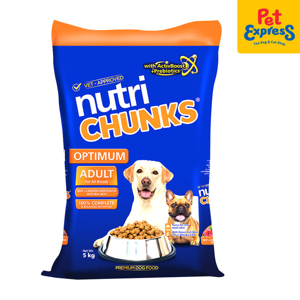 Nutri Chunks Adult Optimum Beef and Chicken Liver Dry Dog Food 5kg