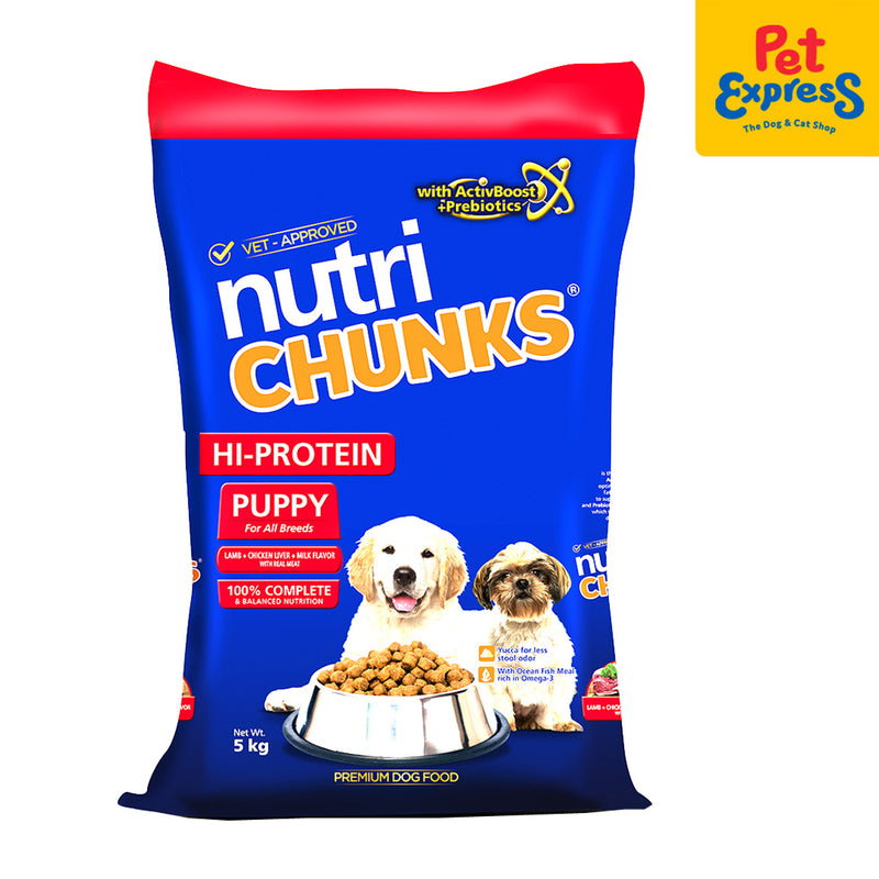 Nutri Chunks Puppy Hi Protein Lamb Chicken Liver and Milk Dry Dog Food 5kg