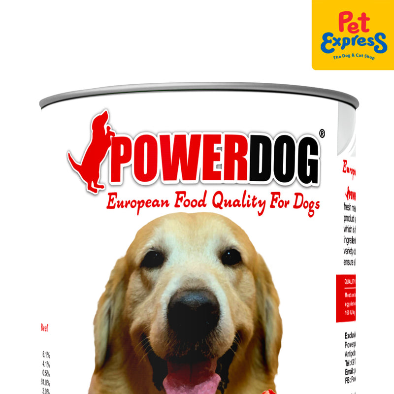 Power Dog Adult Chunks in Gravy with Beef Wet Dog Food 405g (2 cans)