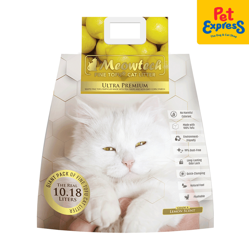 Meowtech Tofu Lemon Cat Litter 10.18L_front