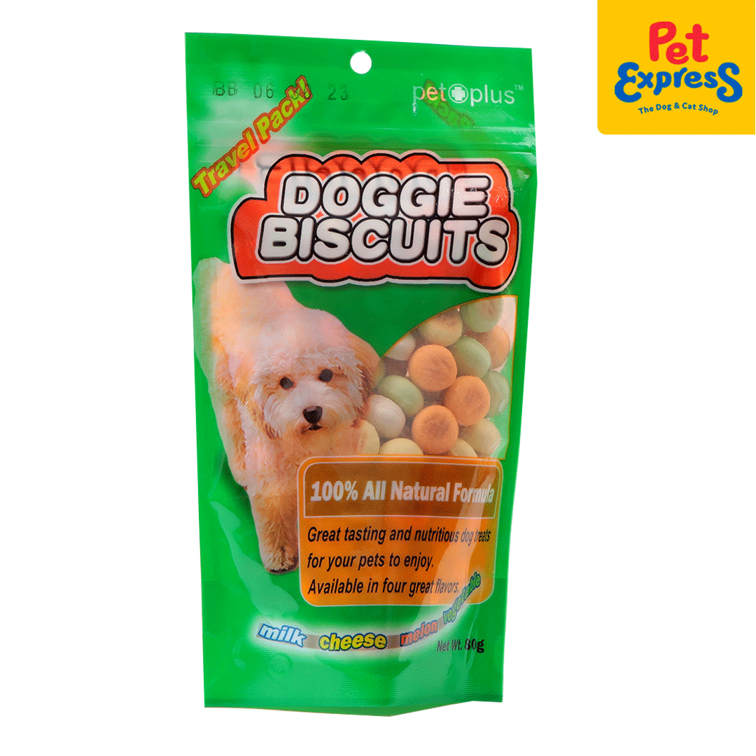 Pet Plus Doggie Biscuits Round Shape Dog Treats 80g | Pet Express