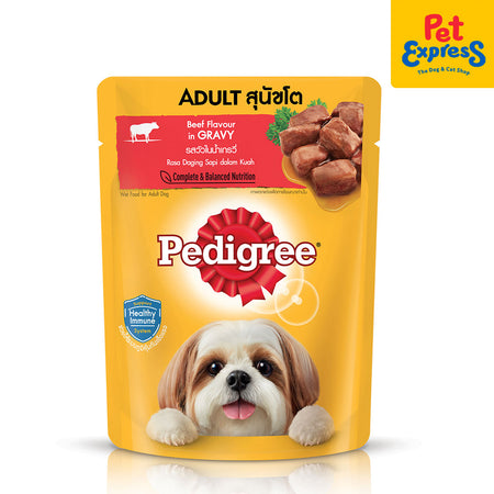 Pedigree Adult Beef in Gravy Wet Dog Food 80g 12 pouches