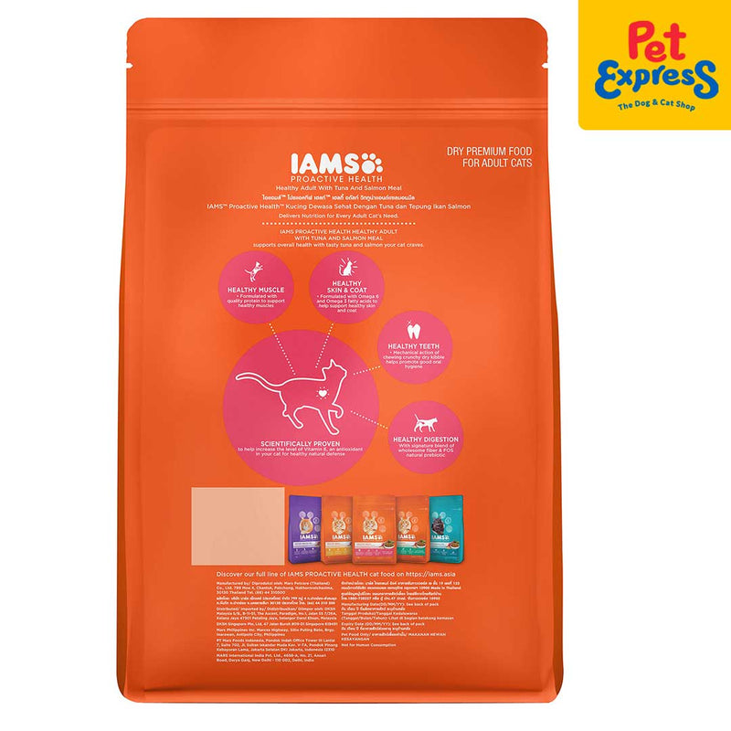 IAMS Adult Tuna and Salmon Dry Cat Food 1kg_back