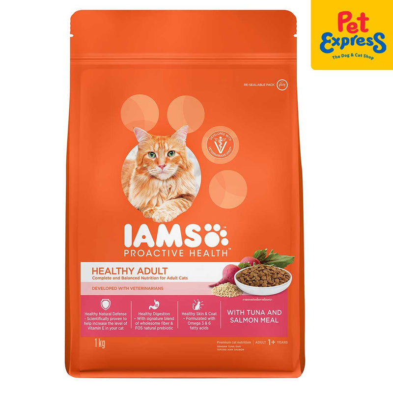 IAMS Adult Tuna and Salmon Dry Cat Food 1kg Pet Express