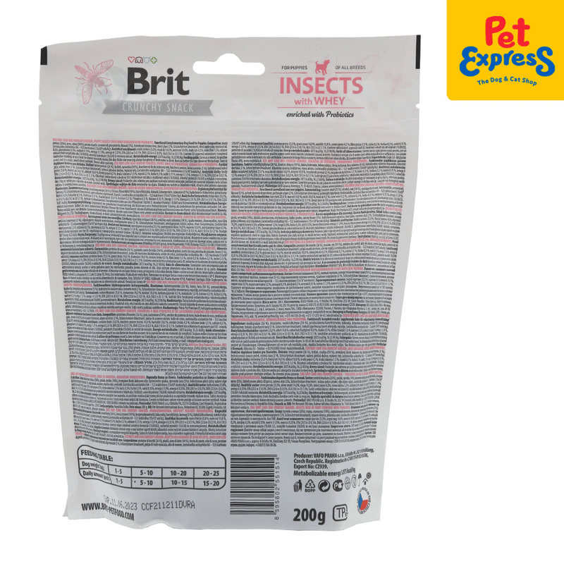 Brit Care Puppy Crunchy Snack Insect with Whey Dog Treats 200g_back