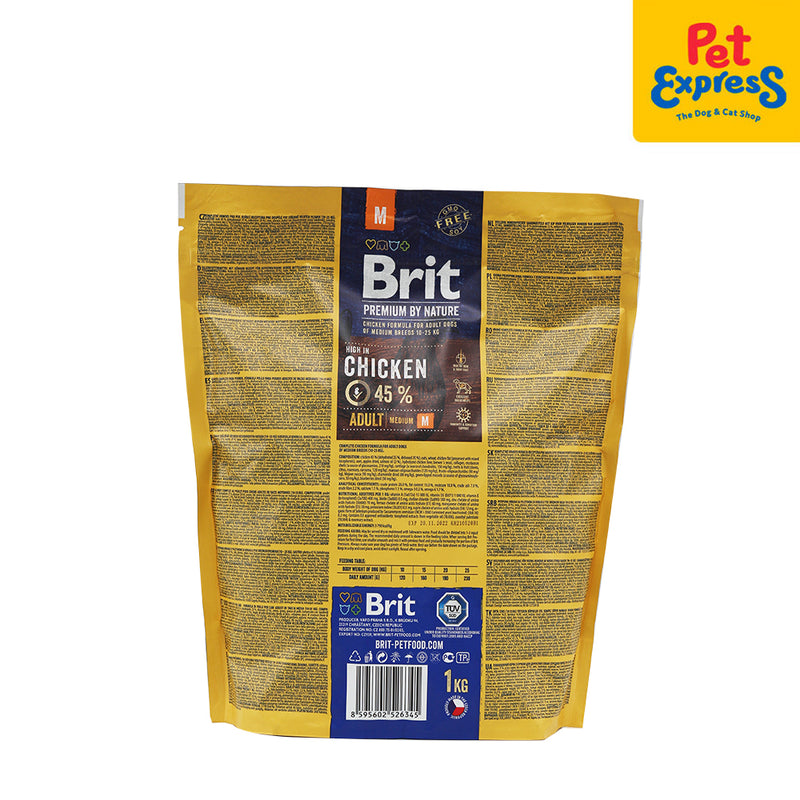 Brit Premium by Nature Adult Medium Breed Chicken Dry Dog Food 1kg