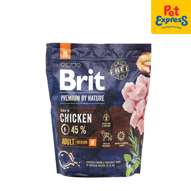 Brit Premium by Nature Adult Medium Breed Chicken Dry Dog Food 1kg