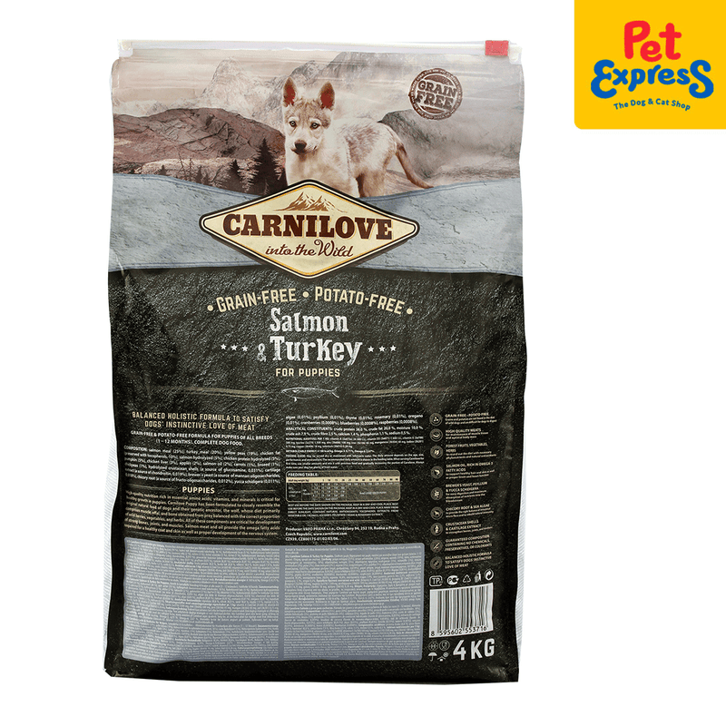 Carnilove Puppy Salmon and Turkey Dry Dog Food 4kg_back