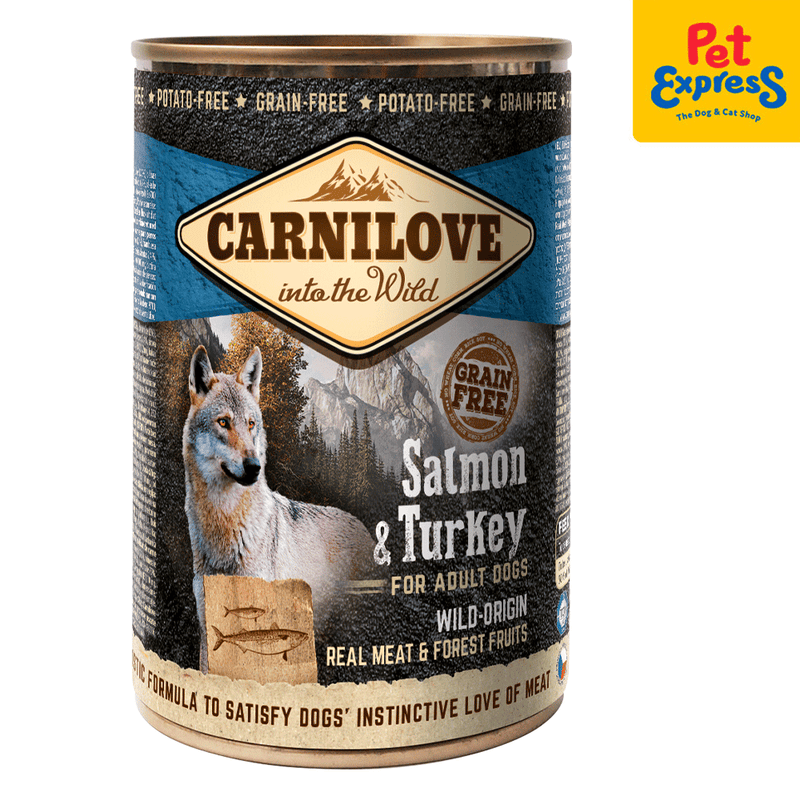 Carnilove Adult Salmon and Turkey Wet Dog Food 400g (2 cans)