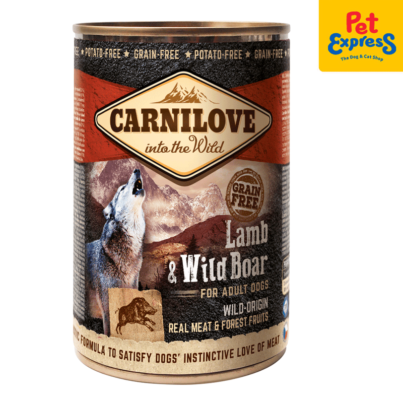 Carnilove Adult Lamb and Wild Boar Wet Dog Food 400g 2 cans