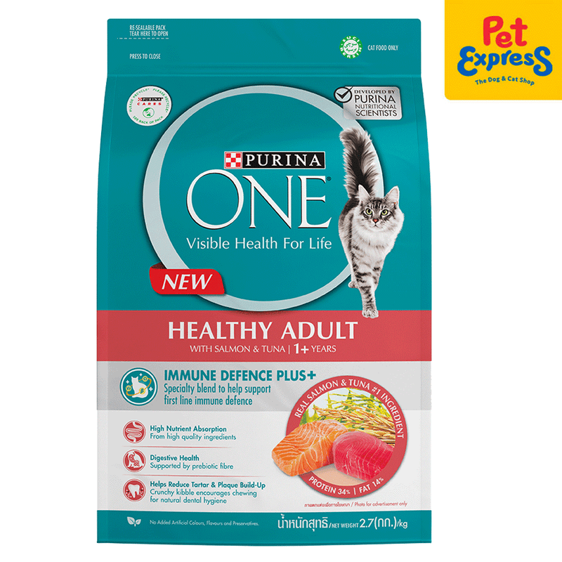 Purina One Healthy Adult Salmon and Tuna Dry Cat Food 2.7kg