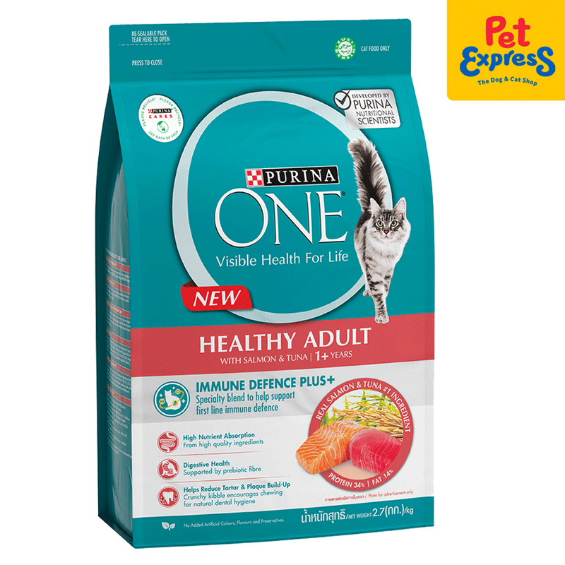 Purina One Healthy Adult Salmon and Tuna Dry Cat Food 2.7kg