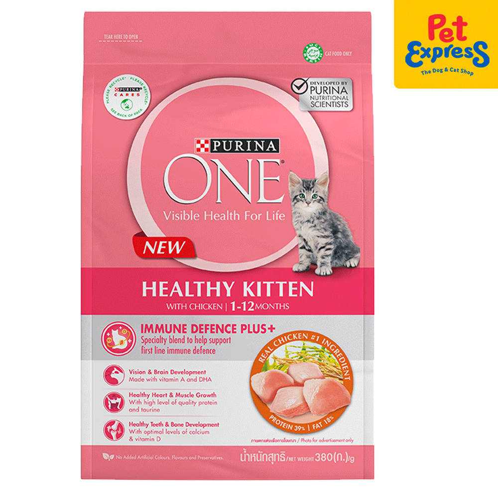 Purina One Healthy Kitten Chicken Dry Cat Food 380g | Pet Express