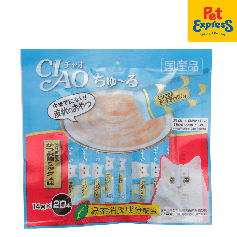 Ciao Churu Chicken Fillet and Sliced Bonito Cat Treats 14gx20 (SC-193)