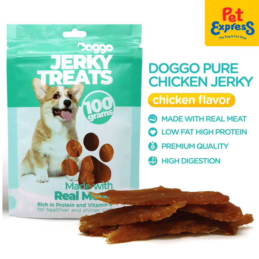 Doggo Chicken Jerky Dog Treats 100g Pet Express